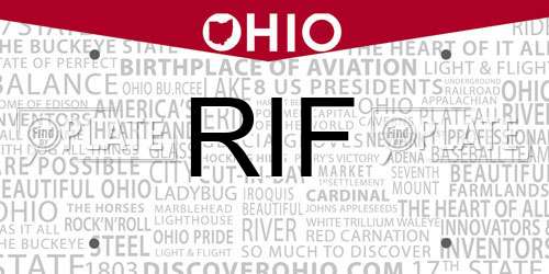 RIF Ohio License Plate
