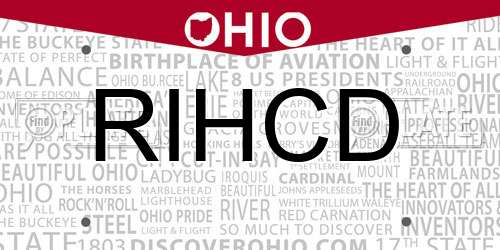 RIHCD Ohio License Plate