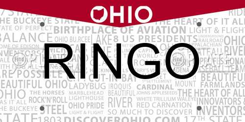 RINGO Ohio License Plate