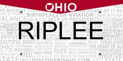 RIPLEE Ohio License Plate