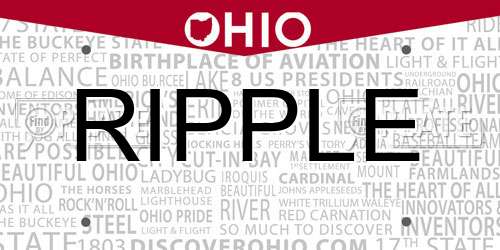 RIPPLE Ohio License Plate