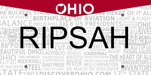 RIPSAH Ohio License Plate