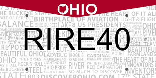 RIRE40 Ohio License Plate