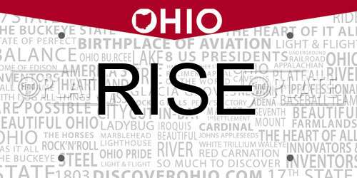 RISE Ohio License Plate