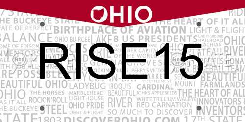 RISE15 Ohio License Plate