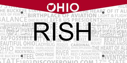 RISH Ohio License Plate