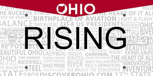 RISING Ohio License Plate