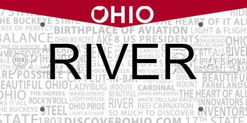 RIVER Ohio License Plate