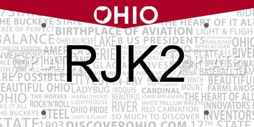 RJK2 Ohio License Plate