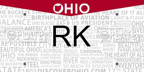 RK Ohio License Plate