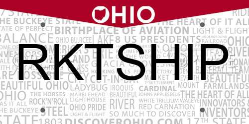 RKTSHIP Ohio License Plate