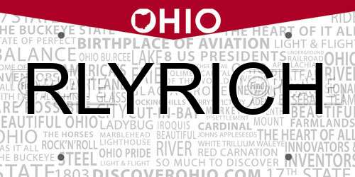 RLYRICH Ohio License Plate