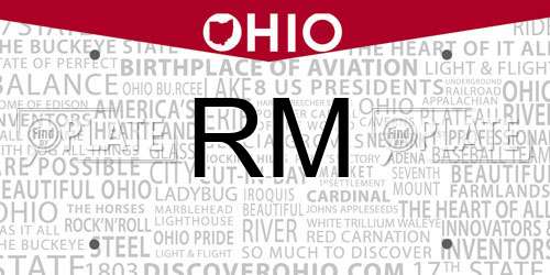 RM Ohio License Plate