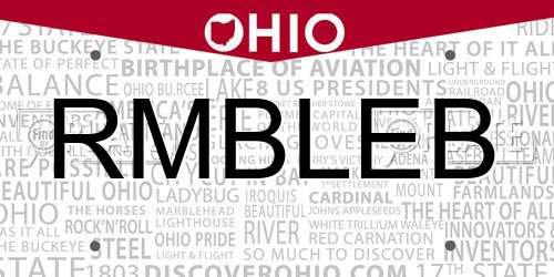 RMBLEB Ohio License Plate