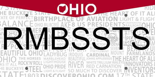 RMBSSTS Ohio License Plate