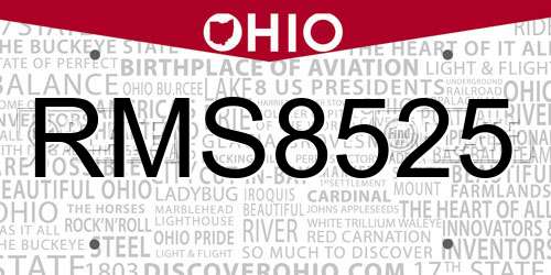 RMS8525 Ohio License Plate