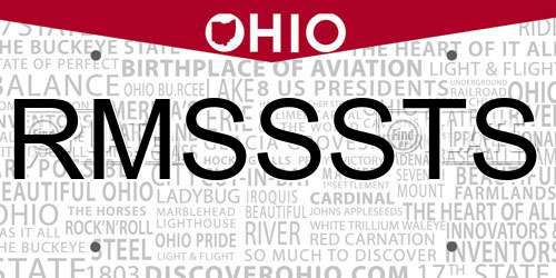 RMSSSTS Ohio License Plate