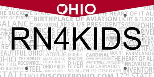 RN4KIDS Ohio License Plate