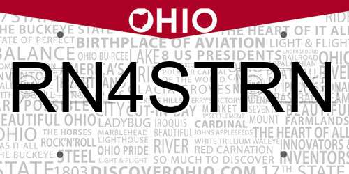 RN4STRN Ohio License Plate