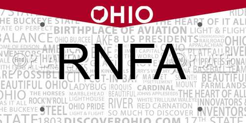 RNFA Ohio License Plate