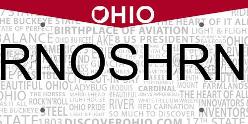 RNOSHRN Ohio License Plate