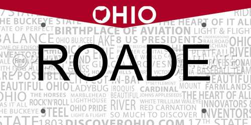 ROADE Ohio License Plate