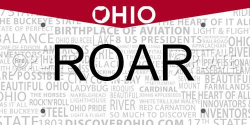 ROAR Ohio License Plate