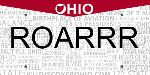 ROARRR Ohio License Plate
