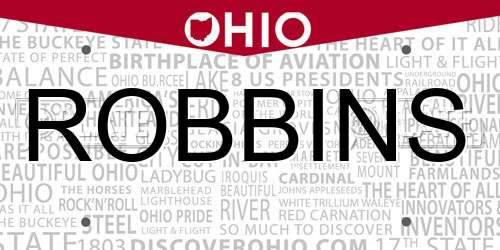 ROBBINS Ohio License Plate