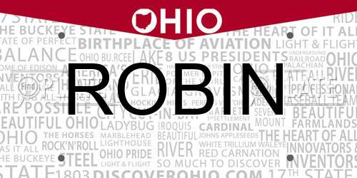 ROBIN Ohio License Plate