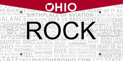 ROCK Ohio License Plate