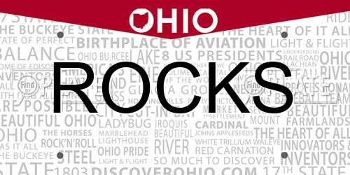 ROCKS Ohio License Plate