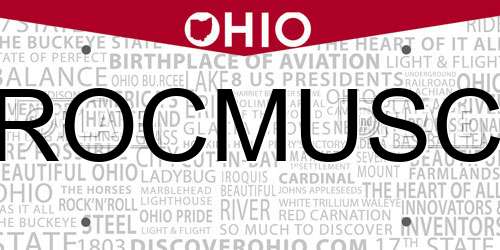 ROCMUSC Ohio License Plate