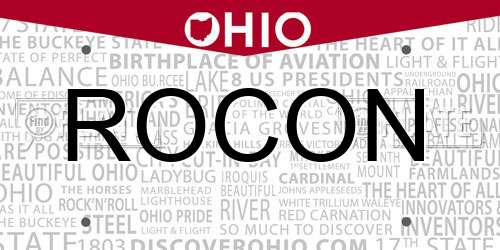 ROCON Ohio License Plate