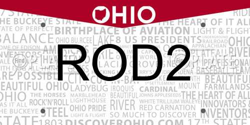 ROD2 Ohio License Plate