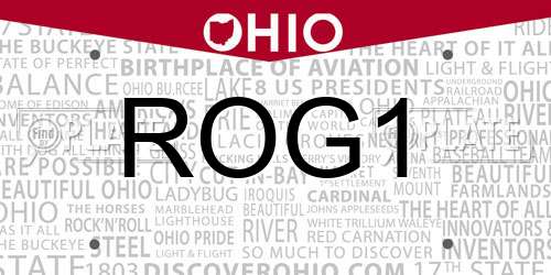 ROG1 Ohio License Plate