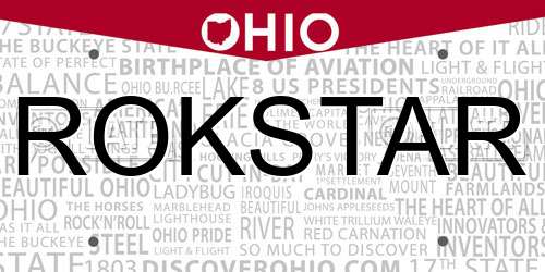 ROKSTAR Ohio License Plate