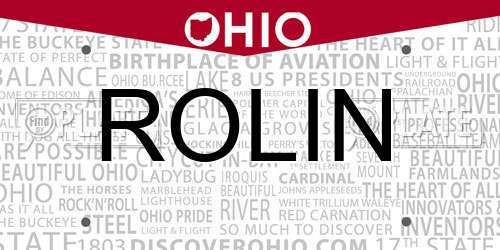 ROLIN Ohio License Plate