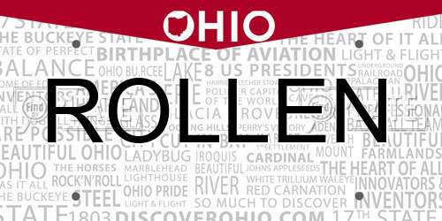 ROLLEN Ohio License Plate