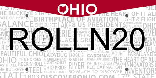 ROLLN20 Ohio License Plate