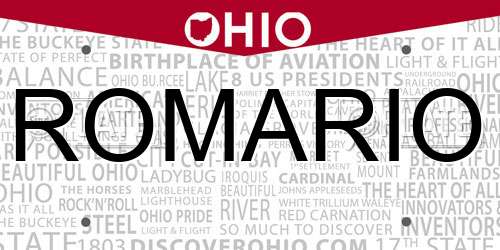 ROMARIO Ohio License Plate
