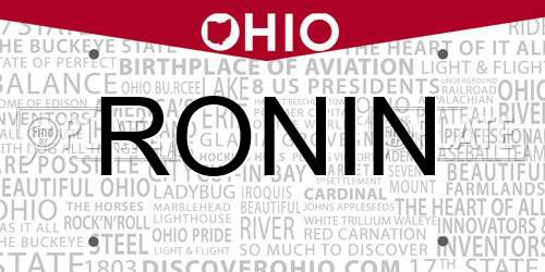 RONIN Ohio License Plate