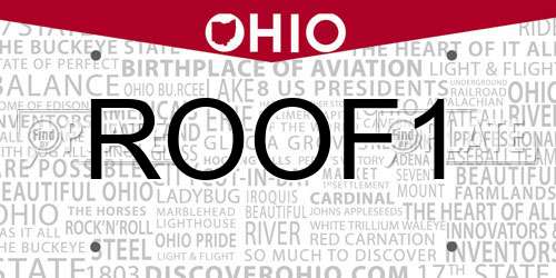 ROOF1 Ohio License Plate