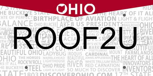 ROOF2U Ohio License Plate
