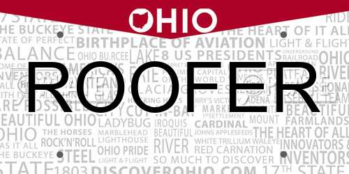 ROOFER Ohio License Plate