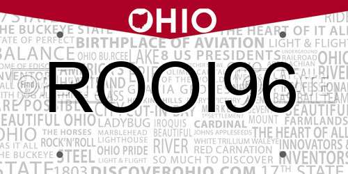 ROOI96 Ohio License Plate