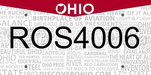ROS4006 Ohio License Plate