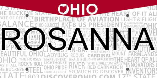 ROSANNA Ohio License Plate