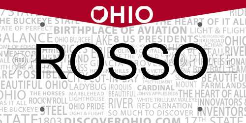 ROSSO Ohio License Plate