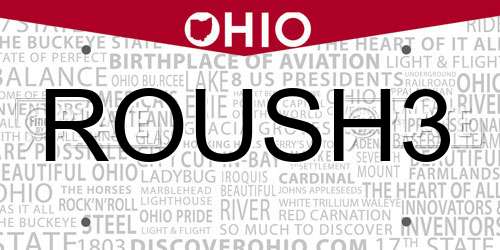 ROUSH3 Ohio License Plate